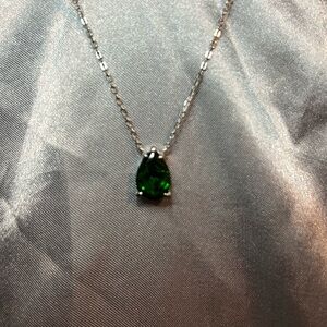 New Green Stone Teardrop Shaped Melinda Maria Necklace.